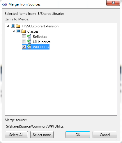 Merge from Sources Dialog
